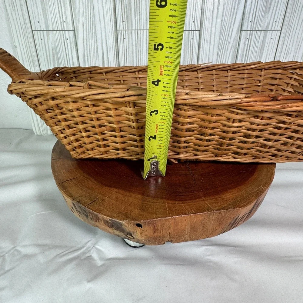 Vintage Long Handled Wicker Bread Basket